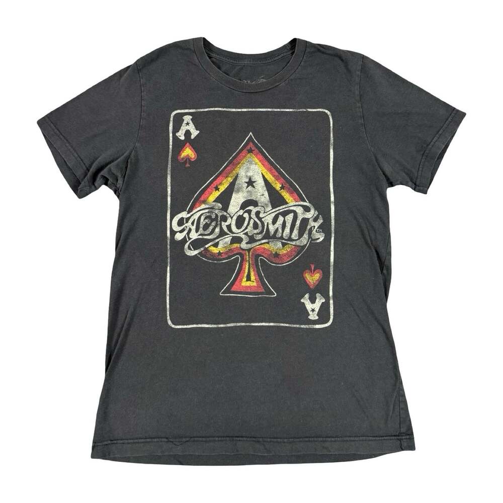 Aerosmith Black Graphic T-Shirt, Size M, Original Rock & Pop Band Tee